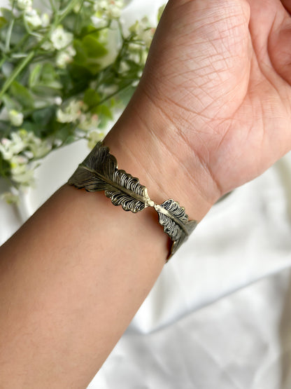 Evergreen Brass Cuff Bracelet