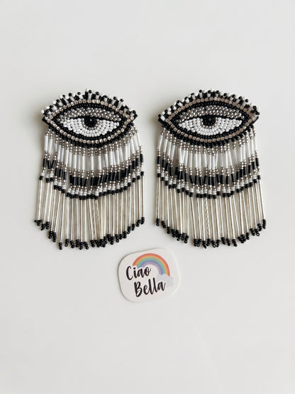 Eyeconic Evil Eye Handmade Beaded Tassel Earrings