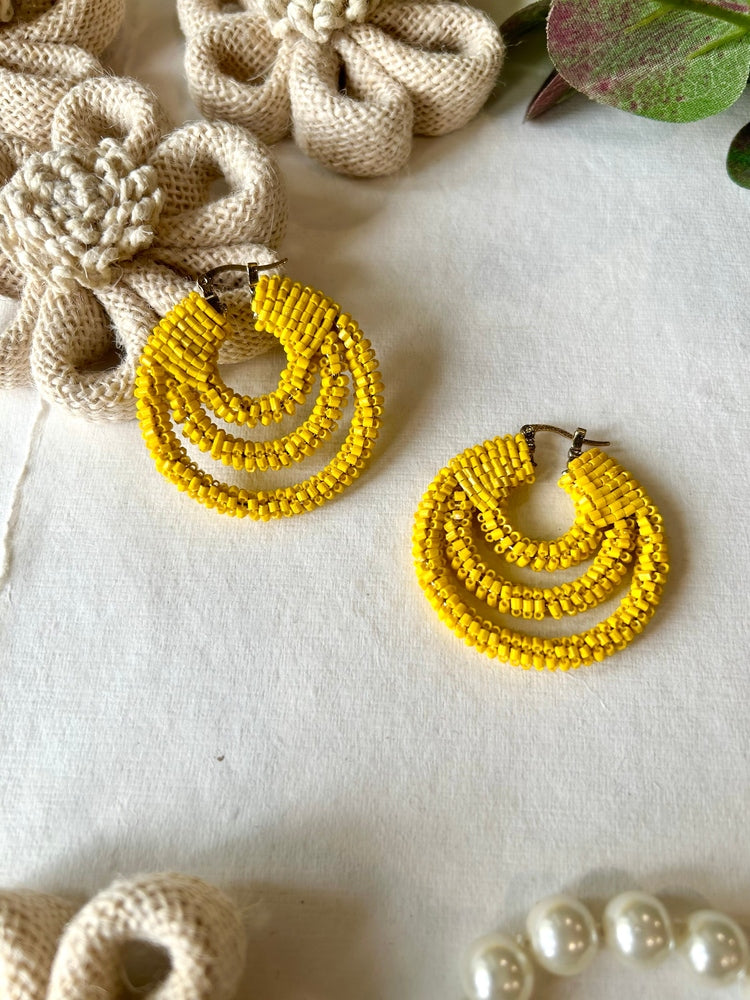 Sunshine Yellow Hoop Earrings