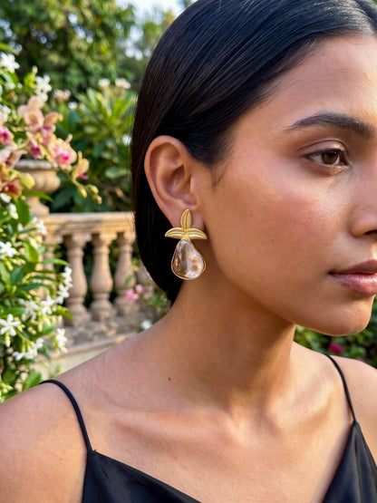 Paloma Mother of Pearl Handmade Brass Earrings