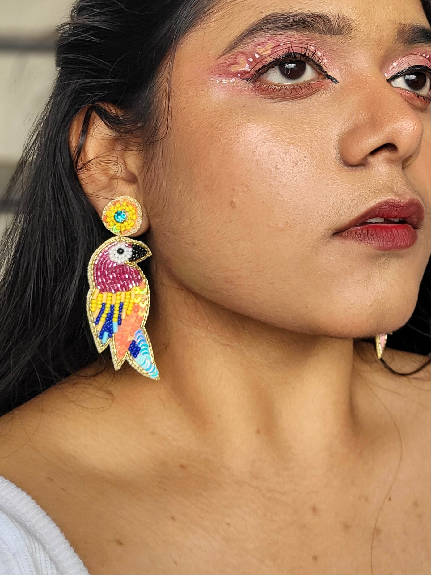 Tropical Parrot Handmade Beaded Bird Earrings