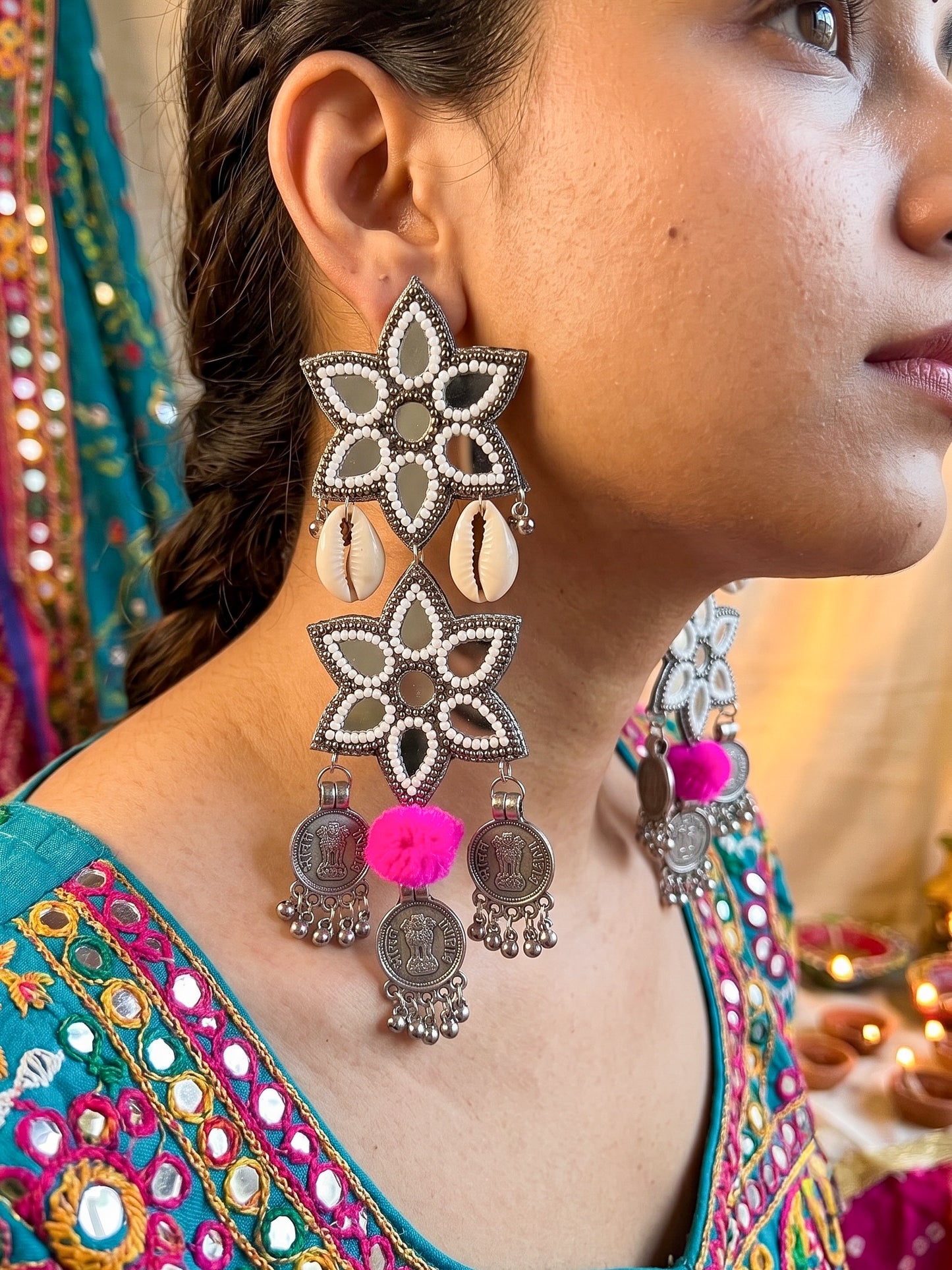 Naaz Mirror Handmade Beaded Earrings
