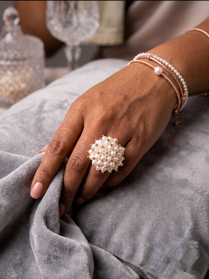 Sitara Pearl Handmade Beaded Ring