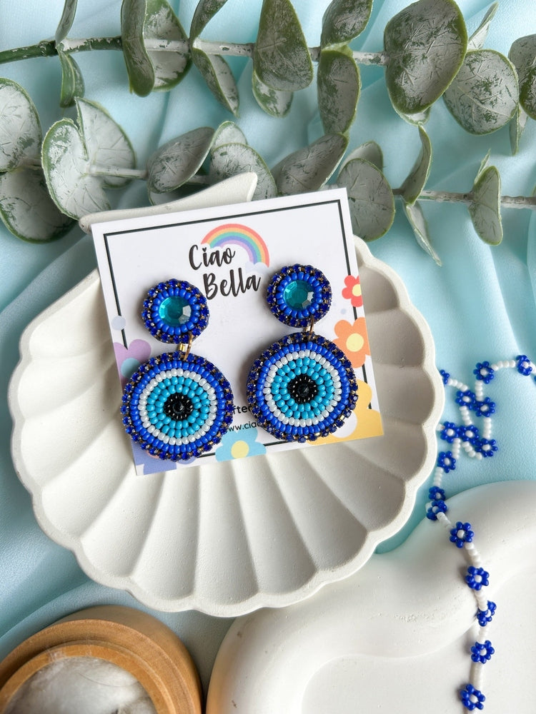 Mystic Evil Eye Handmade Beaded Necklace + Earrings + Ring Set