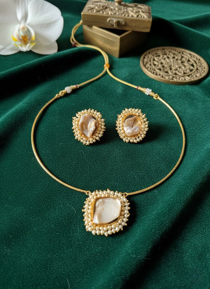 Baroque Pearl Handmade Brass Necklace Set