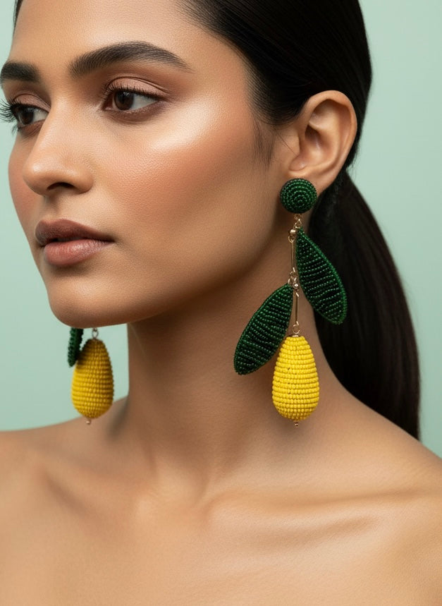 Lemon Squeezy Handmade Beaded Earrings