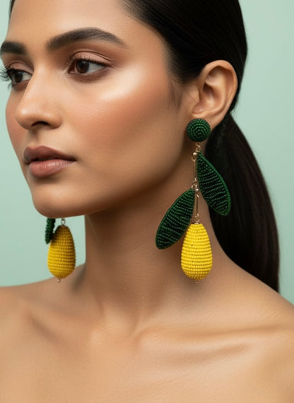 Lemon Squeezy Handmade Beaded Earrings