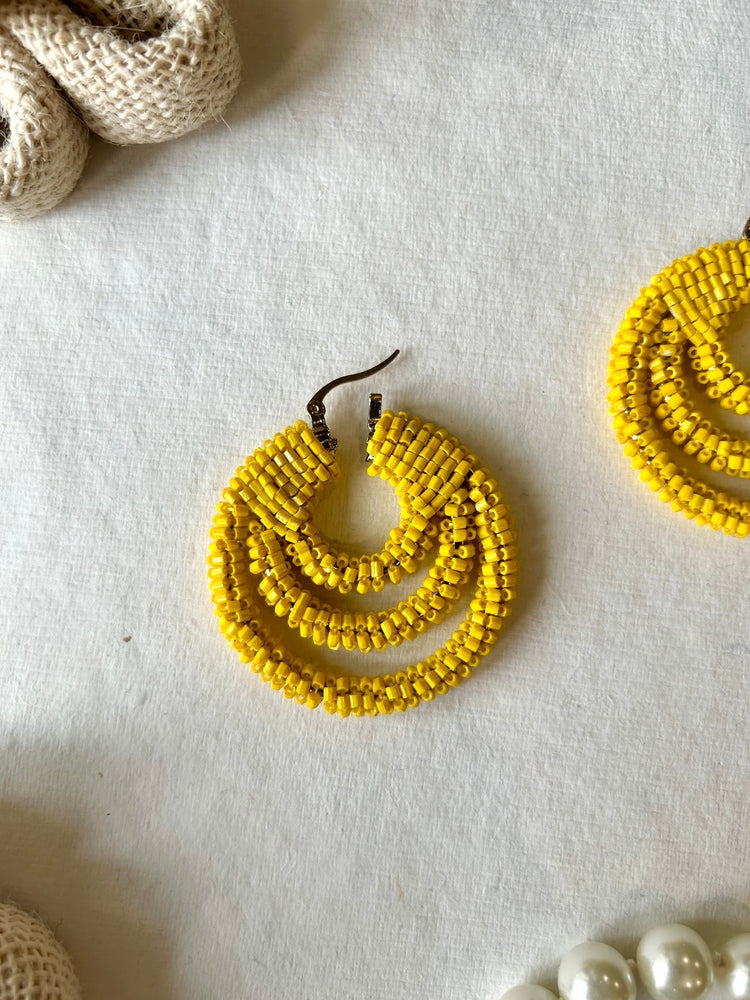 Sunshine Yellow Hoop Earrings