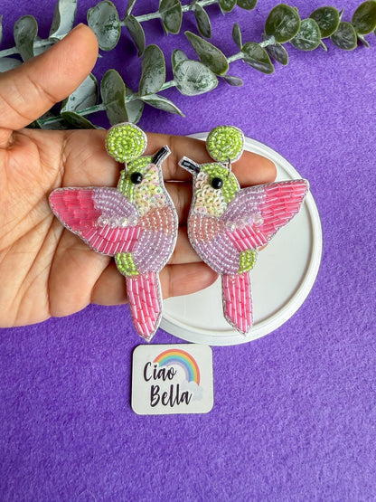 Lyla Humming Bird Handmade Beaded Earrings