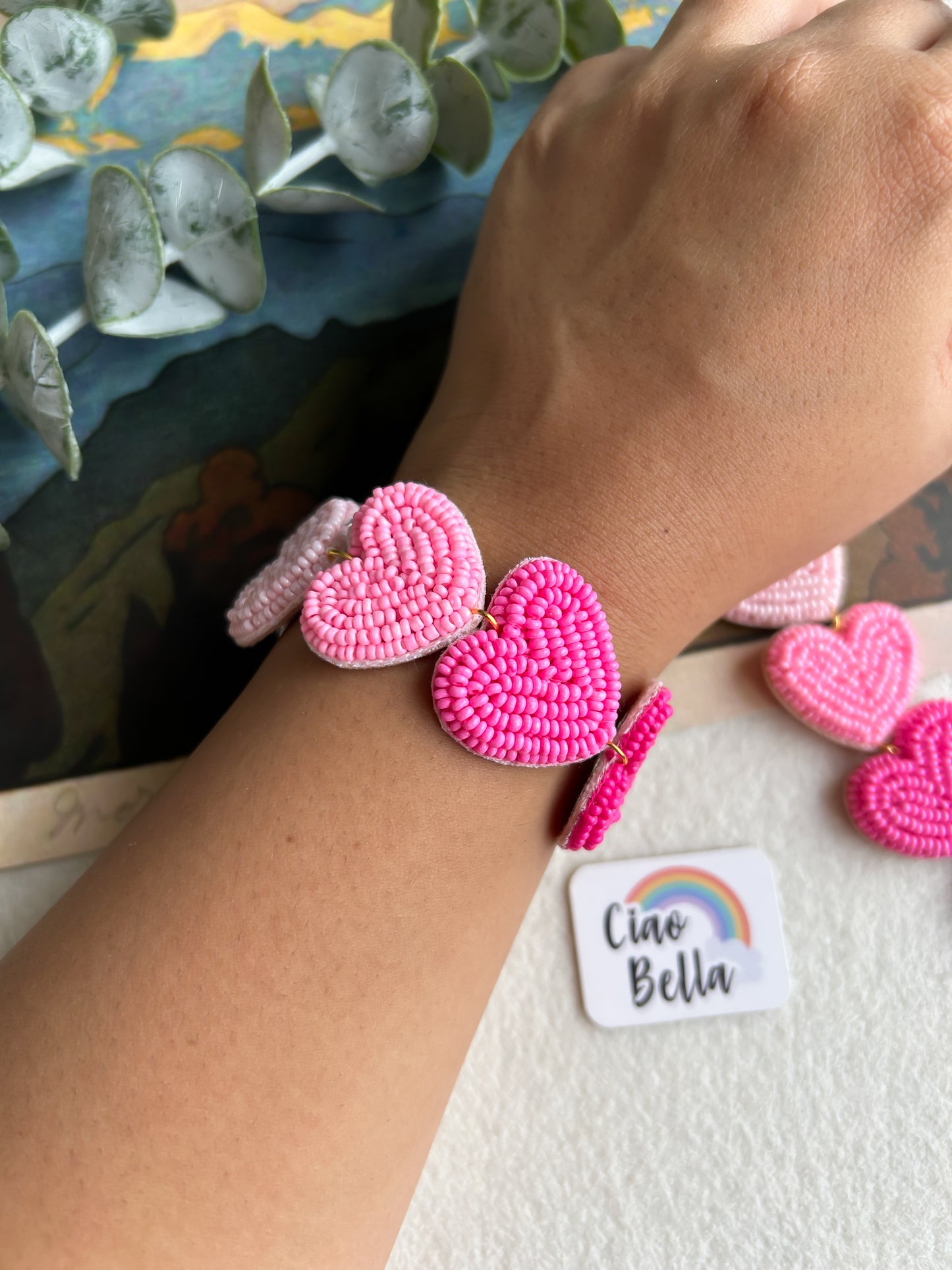 Blush Pink Love Drops Handmade Beaded Bracelet
