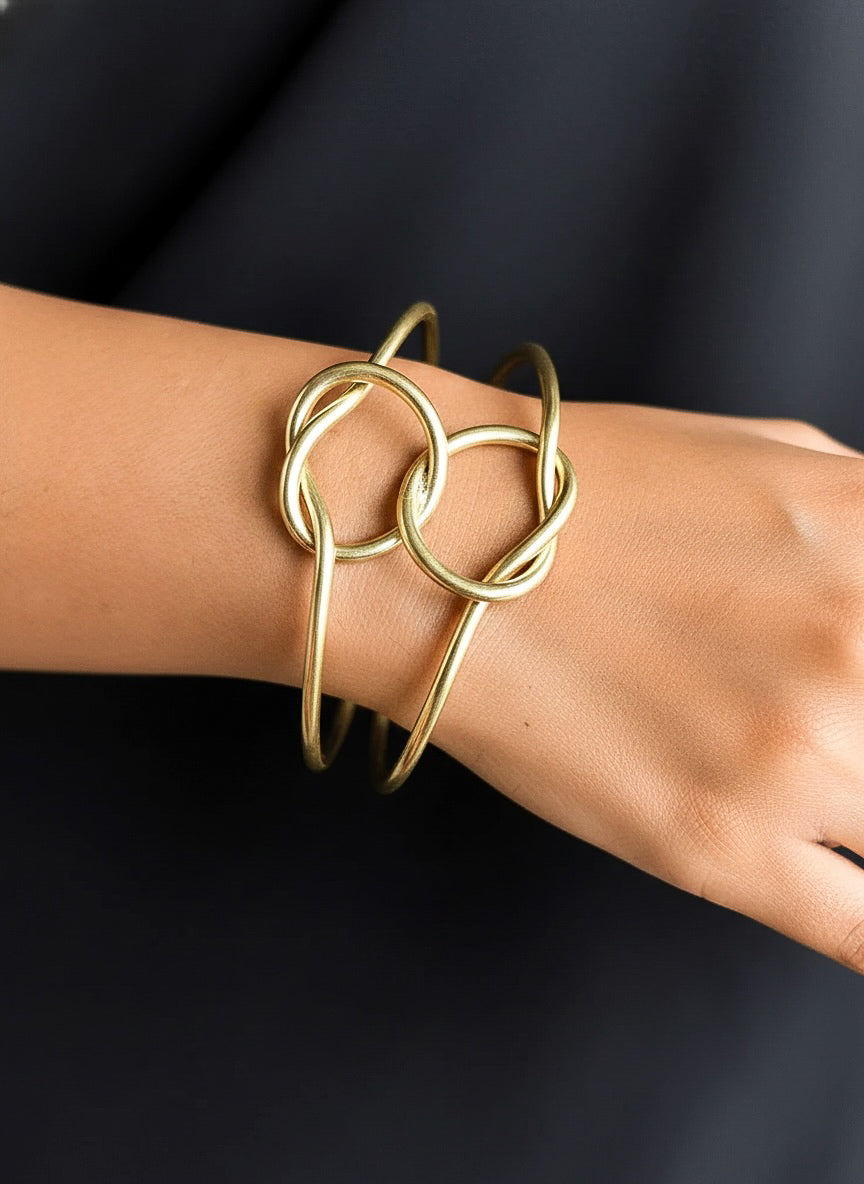 Knotted Brass Cuff Bracelet