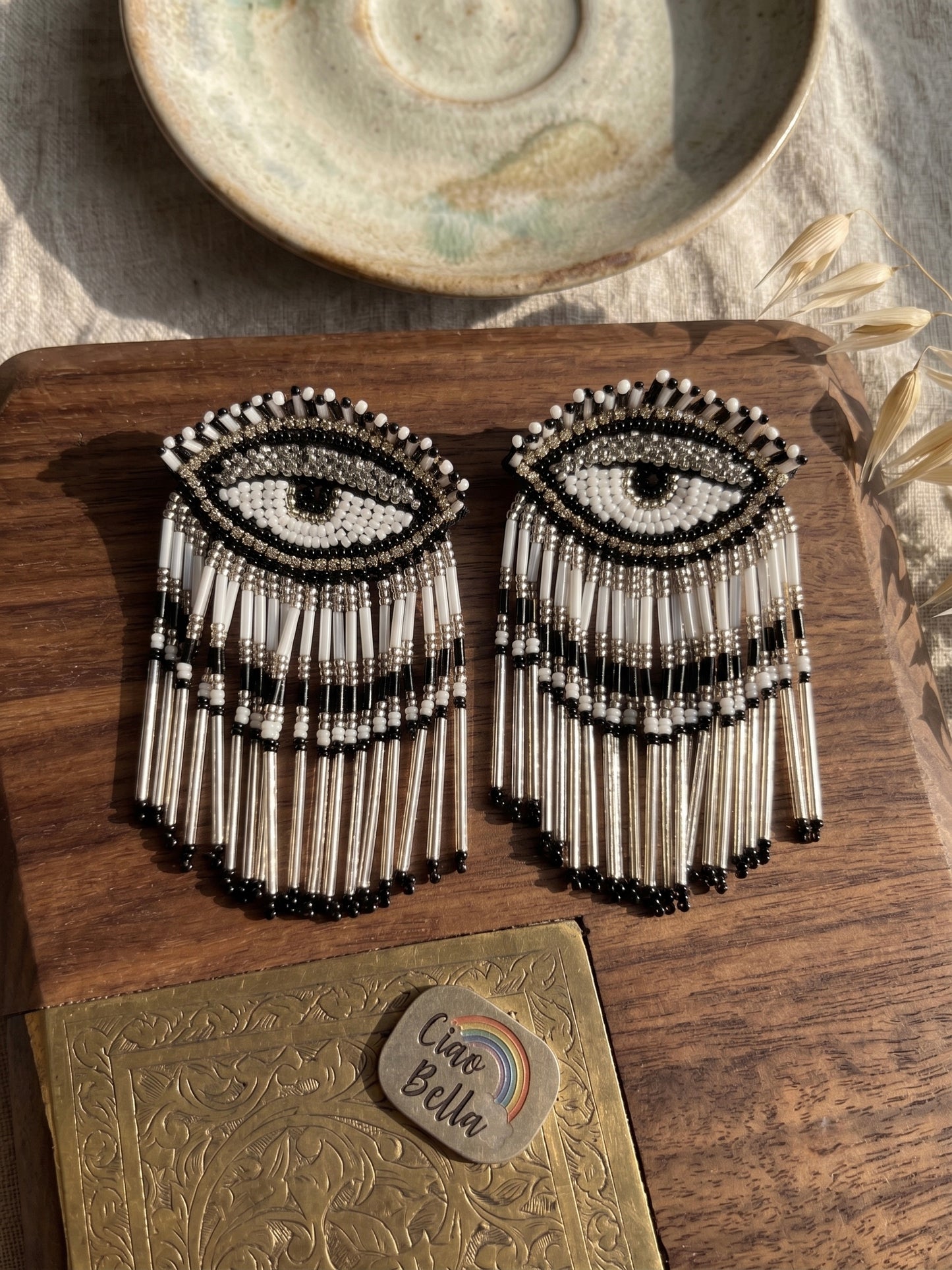 Eyeconic Evil Eye Handmade Beaded Tassel Earrings