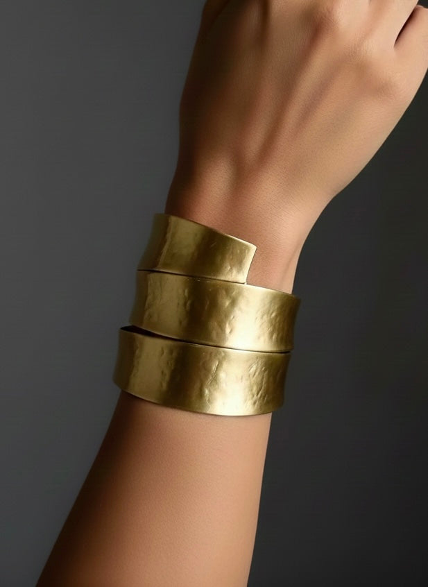 Tribal Harmony Brass Cuff Bracelet