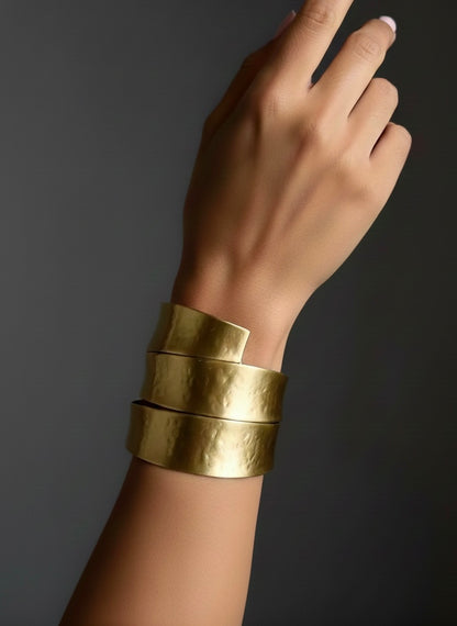 Tribal Harmony Brass Cuff Bracelet