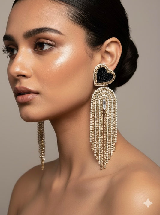 Heart Of Gold Handmade Beaded Earrings