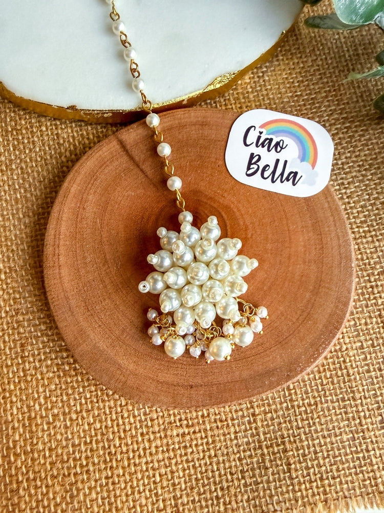 Gul Pearl Handmade Beaded Maangtika