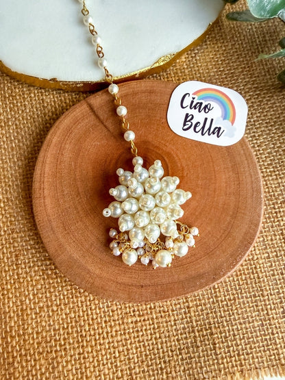 Gul Pearl Handmade Beaded Maangtika