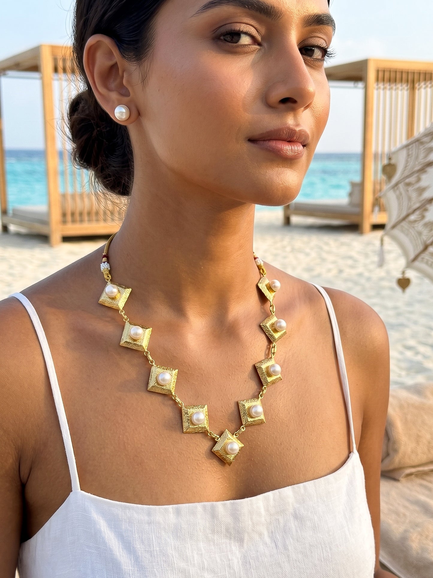 Suhana Pearl Handmade Brass Necklace Set