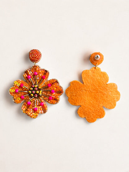 Sunset Glow Flower Earrings