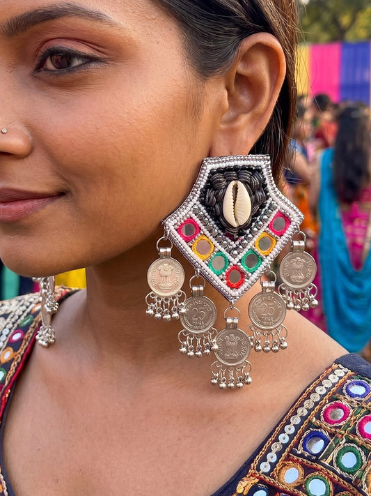 Banjaran Mirror Handmade Beaded Earrings