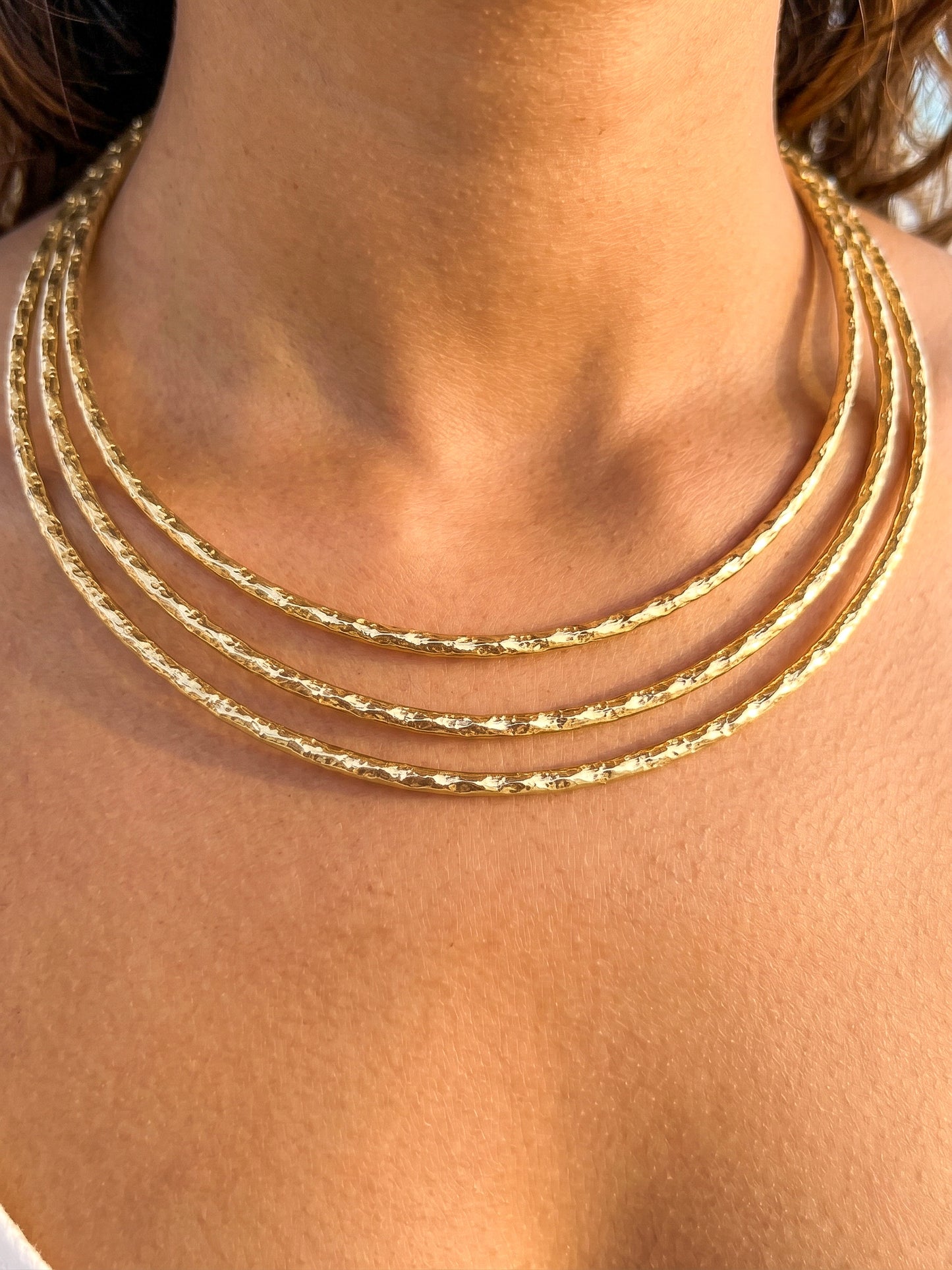 Trinity Handmade Brass Hasli Necklace