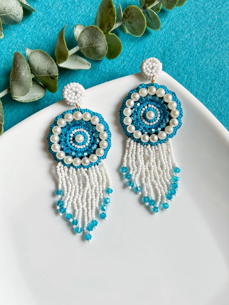 True Blue Tassel Earrings