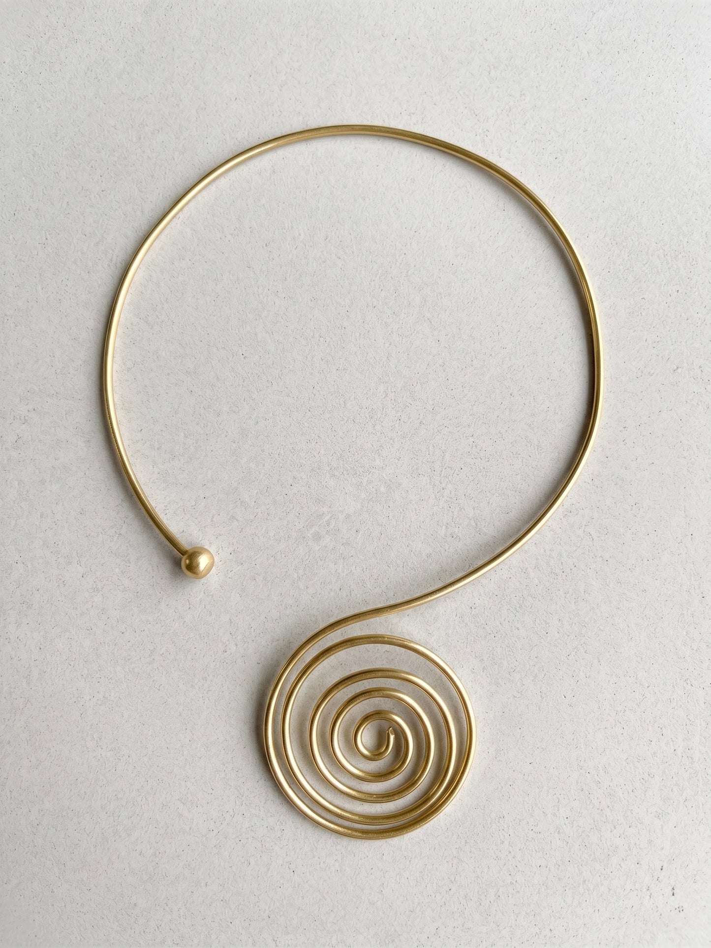 Tribal Spiral Handmade Brass Hasli Necklace