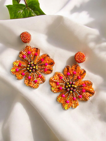 Sunset Glow Flower Earrings