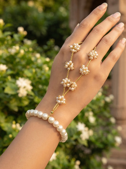Pearl Gulnar Handmade Beaded Hathphool (Single Hand)